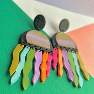 God’s Promise //Handmade, Clay jewelry, Lightweight, Dangle, Statement Earrings